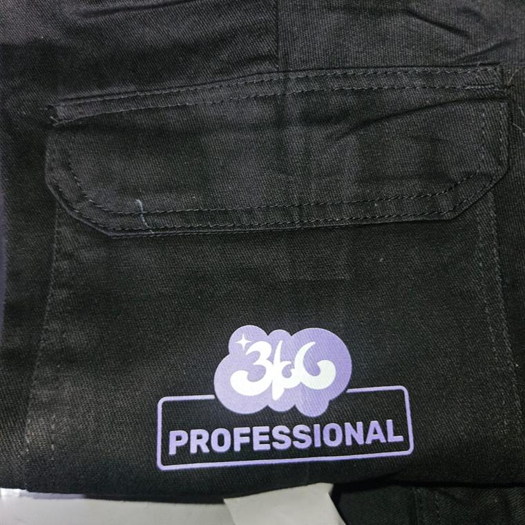 מכנסי עבודה שחורים עם הדפסת לוגו 360 Professional